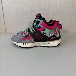 Fila Black and Green Patterned Sneakers‎